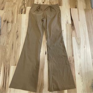 Brown lace up pants size large